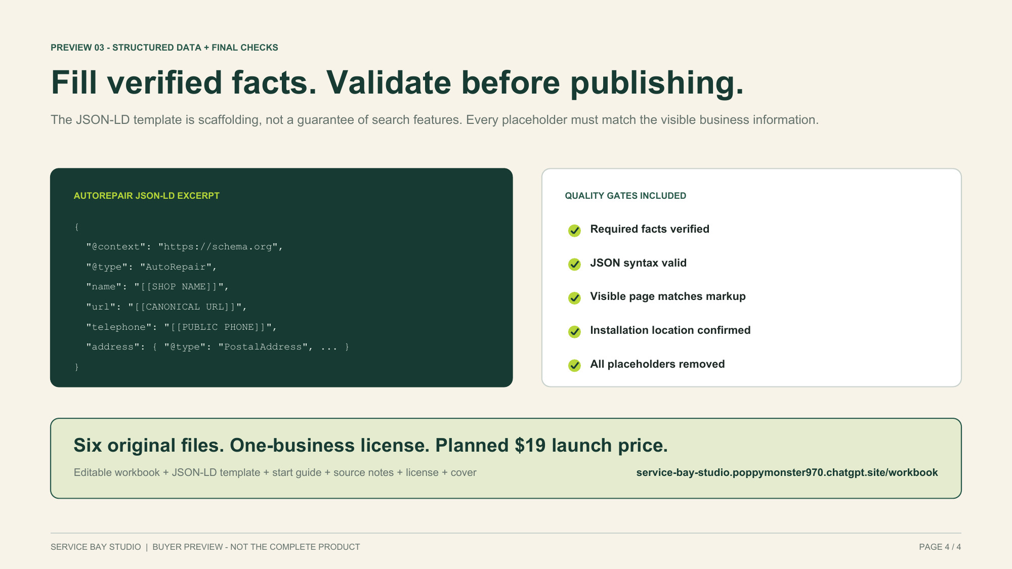 AutoRepair structured-data and quality-check preview